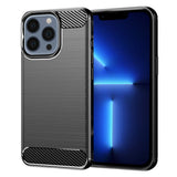 Husa de protectie Techsuit Carbon Silicone compatibil cu iPhone 13 Pro Max, Negru