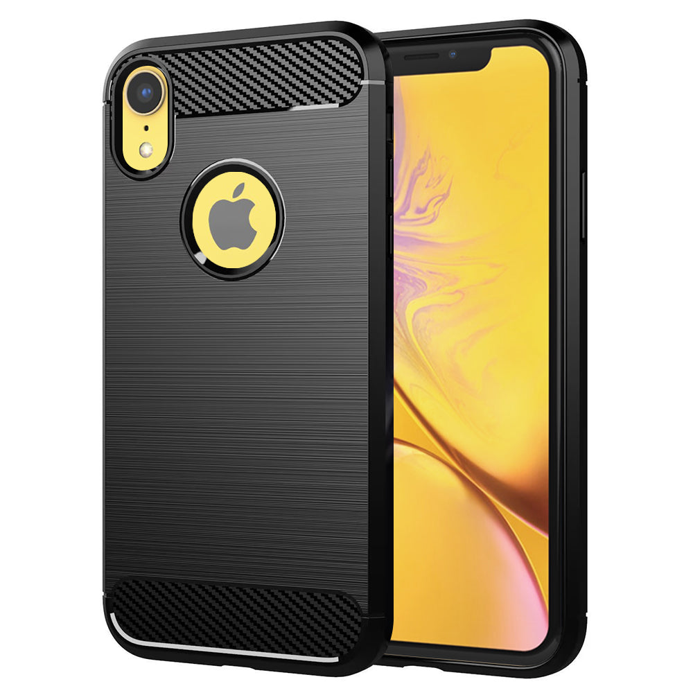 Husa de protectie Techsuit Carbon Silicone compatibil cu iPhone XR, Negru