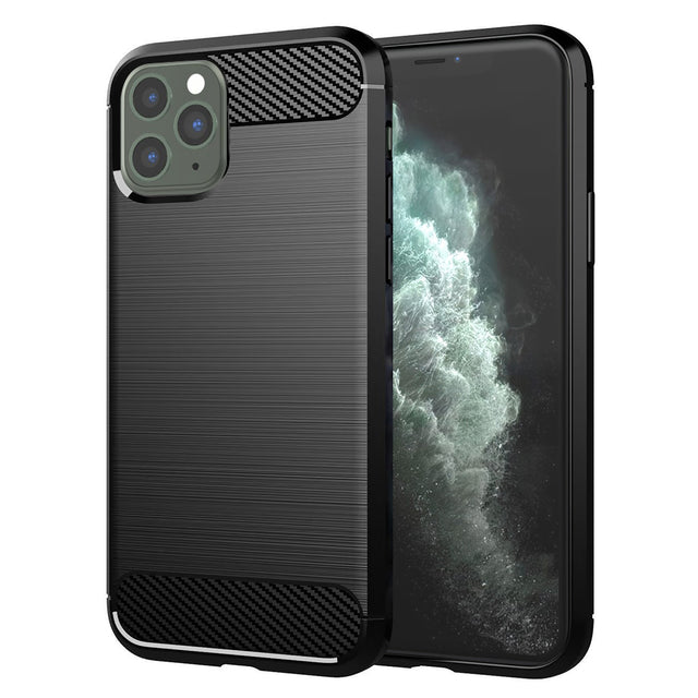 Husa de protectie Techsuit Carbon Silicone compatibil cu iPhone 11 Pro Max, Negru