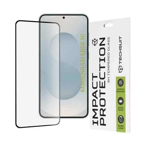 Folie de protectie Techsuit 111D Full Cover / Full Glue Glass compatibil cu Samsung Galaxy S25 Edge, Negru