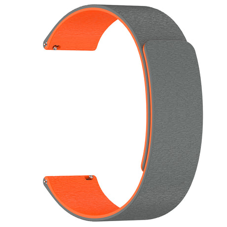 Curea smartwatch Techsuit Watchband 18mm (W074) compatibil cu Huawei Watch GT 4 (41mm)/W1/Honor Watch S1/Garmin Venu 2S/Vivoactive 4S, Gri / Orange