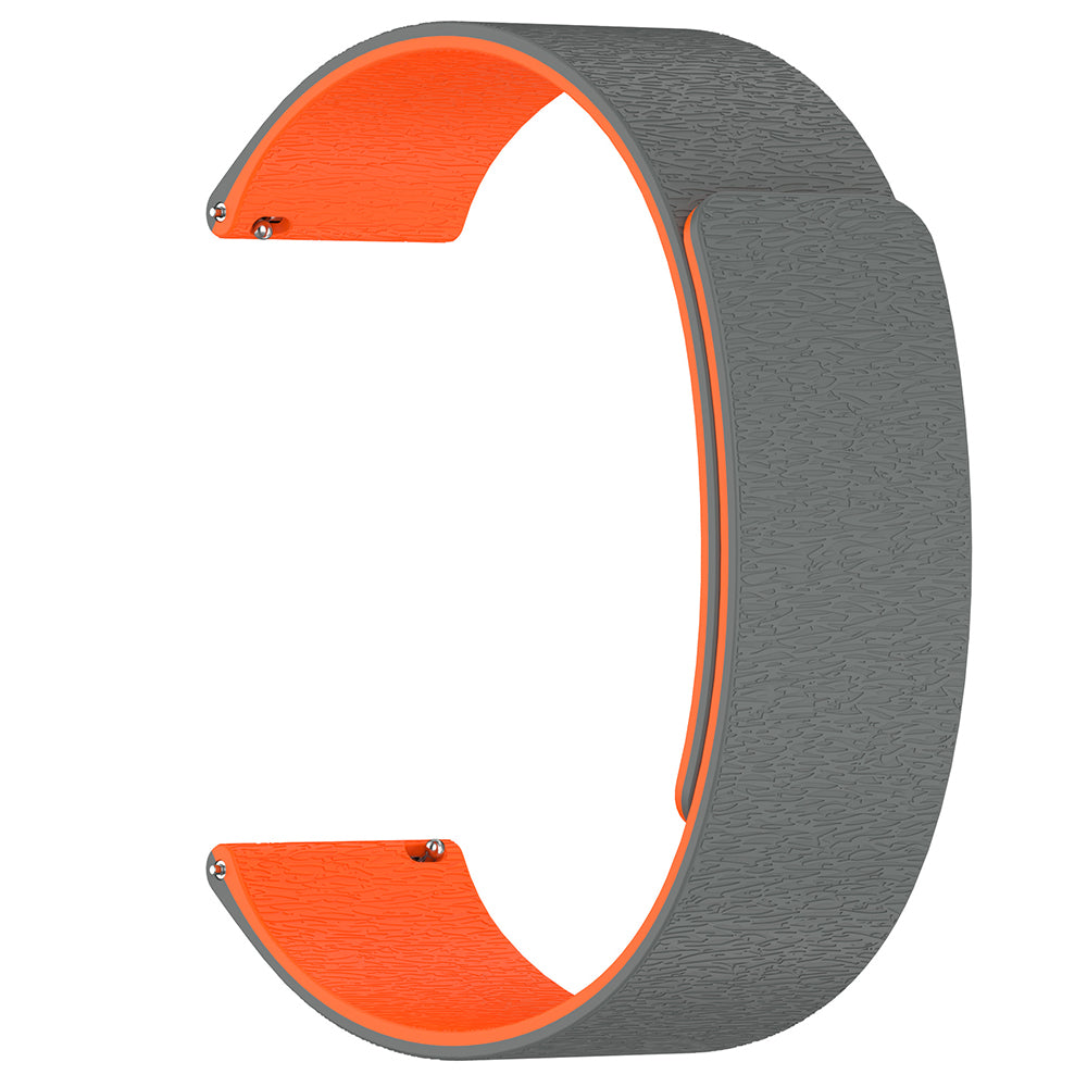 Curea smartwatch Techsuit Watchband 22mm (W074) compatibil cu Samsung Galaxy Watch (46mm)/Watch 3/Gear S3, Huawei Watch GT/GT 2 (46mm), Gri / Orange