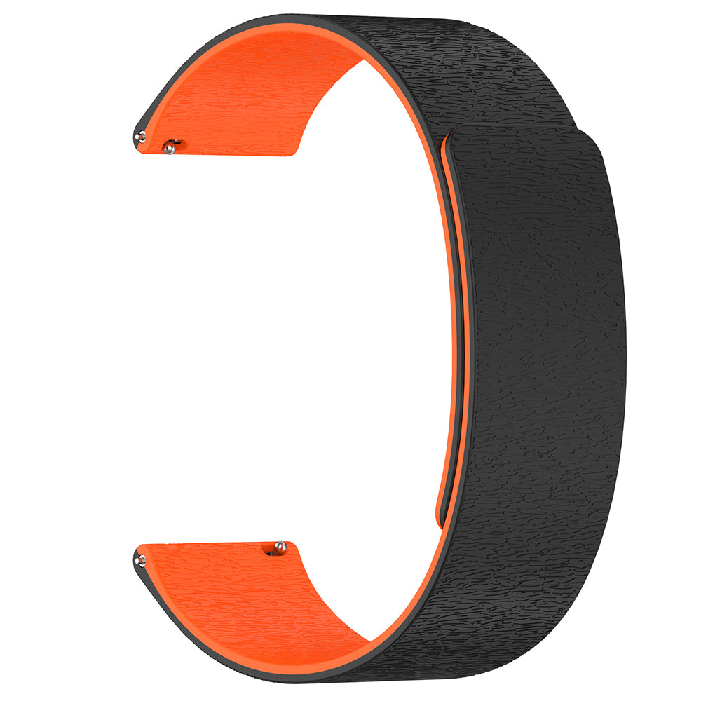 Curea smartwatch Techsuit Watchband 22mm (W074) compatibil cu Samsung Galaxy Watch (46mm)/Watch 3/Gear S3, Huawei Watch GT/GT 2 (46mm), Negru / Orange