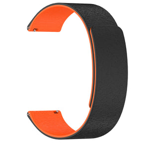 Curea smartwatch Techsuit Watchband 22mm (W074) compatibil cu Samsung Galaxy Watch (46mm)/Watch 3/Gear S3, Huawei Watch GT/GT 2 (46mm), Negru / Orange