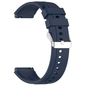 Curea smartwatch Techsuit Watchband 18mm (W075) compatibil cu Huawei Watch GT 4 (41mm)/W1/Honor Watch S1/Garmin Venu 2S/Vivoactive 4S, Bleumarin