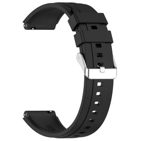 Curea smartwatch Techsuit Watchband 18mm (W075) compatibil cu Huawei Watch GT 4 (41mm)/W1/Honor Watch S1/Garmin Venu 2S/Vivoactive 4S, Negru