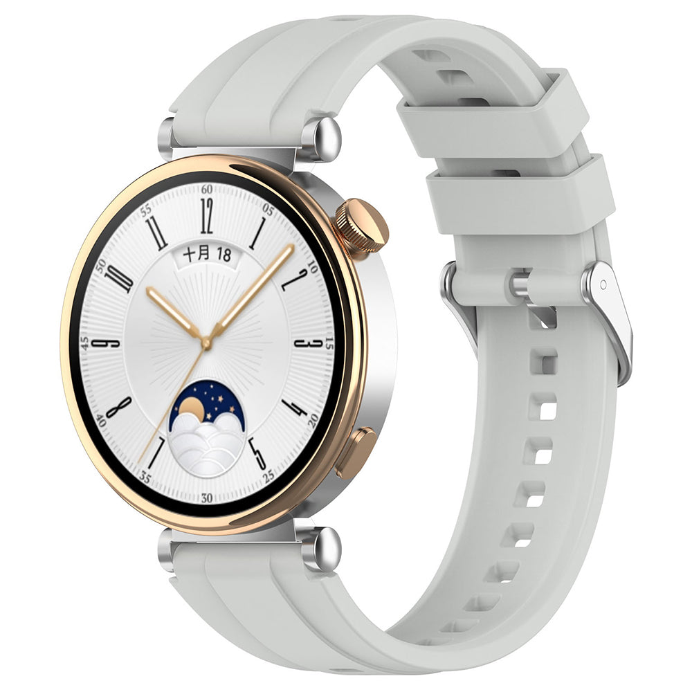Curea smartwatch Techsuit Watchband 18mm (W075) compatibil cu Huawei Watch GT 4 (41mm)/W1/Honor Watch S1/Garmin Venu 2S/Vivoactive 4S, Gri
