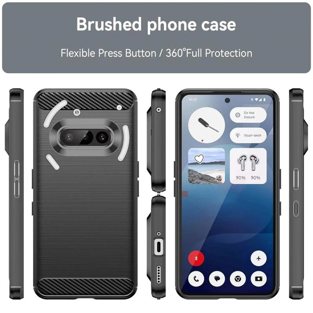 Husa de protectie Techsuit Carbon Silicone compatibil cu Nothing Phone (3a), Negru