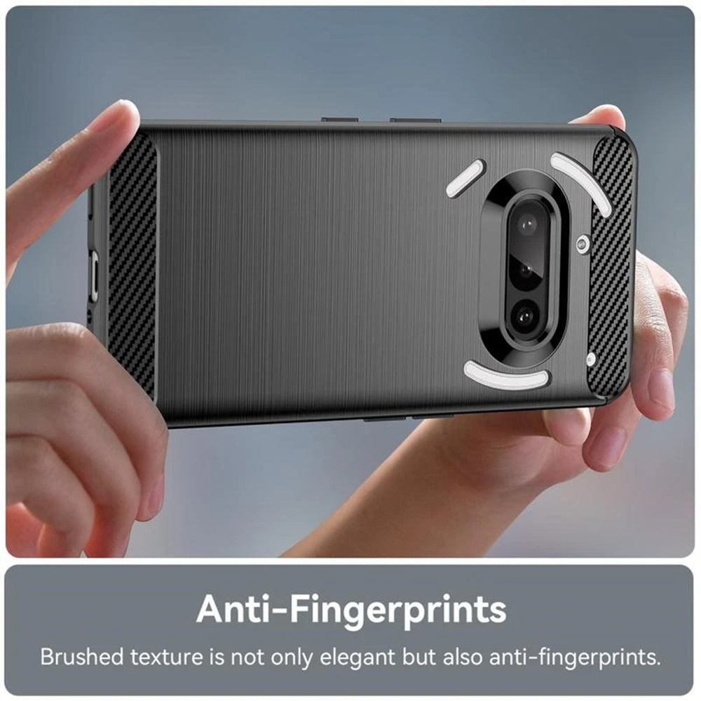 Husa de protectie Techsuit Carbon Silicone compatibil cu Nothing Phone (3a), Negru