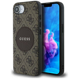 Husa de protectie Guess 4G Circle Classic Logo MagSafe (GUHMPSE4P4PGRSGW) compatibil cu iPhone 16e / iPhone 17e, Maro