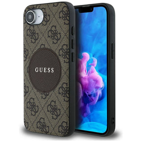Husa de protectie Guess 4G Circle Classic Logo MagSafe (GUHMPSE4P4PGRSGW) compatibil cu iPhone 16e / iPhone 17e, Maro