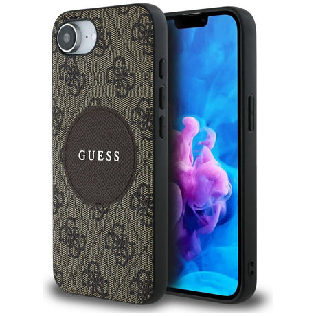 Husa de protectie Guess 4G Circle Classic Logo MagSafe (GUHMPSE4P4PGRSGW) compatibil cu iPhone 16e / iPhone 17e, Maro