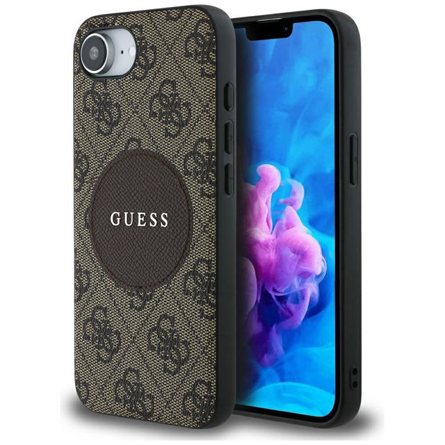 Husa de protectie Guess 4G Circle Classic Logo MagSafe (GUHMPSE4P4PGRSGW) compatibil cu iPhone 16e / iPhone 17e, Maro