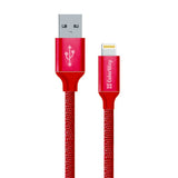 Cablu ColorWay (CW-CBUL004-RD), USB 2.0 to Apple Lightning, for Syncing & Charging, Nylon, 2.1A, 480Mbps, 1m, Rosu