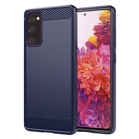 Husa de protectie Techsuit Carbon Silicone compatibil cu Samsung Galaxy S20 FE / S20 FE 5G, Albastru