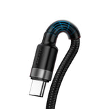 Cablu Baseus Cafule Series Metal (CATKLF-PG1), USB to Type-C, Fast Charging, 40W, 5A, Nylon Braid, Velcro, 1m, Negru