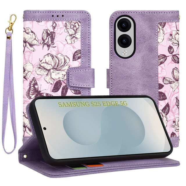 Husa de protectie Techsuit FlipCraft compatibil cu Samsung Galaxy S25 Edge, Mysterious Purple