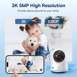 Baseus Indoor Camera Security P1 Pro (S0TV022132), 3K, 5MP, Type-C, Two-way Talk, Night Vision, Digital Zoom, Alb
