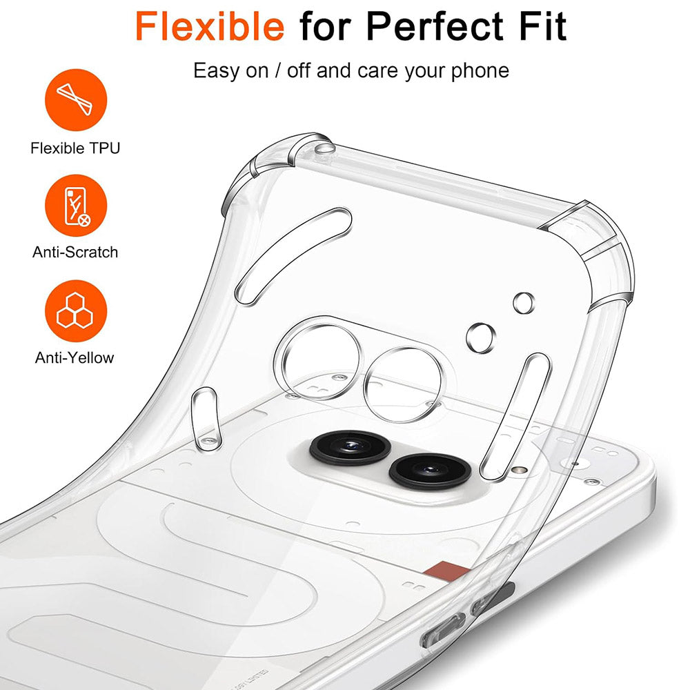 Husa de protectie Techsuit Shockproof Clear Silicone compatibil cu Nothing Phone (3a) Pro, Transparent