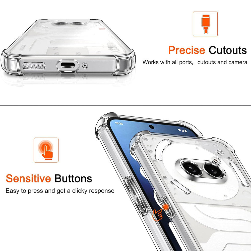 Husa de protectie Techsuit Shockproof Clear Silicone compatibil cu Nothing Phone (3a) Pro, Transparent