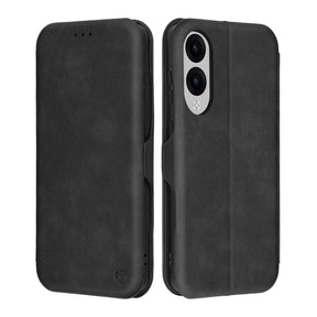Husa de protectie Techsuit Safe Wallet Plus compatibil cu Samsung Galaxy S25 Edge, Negru