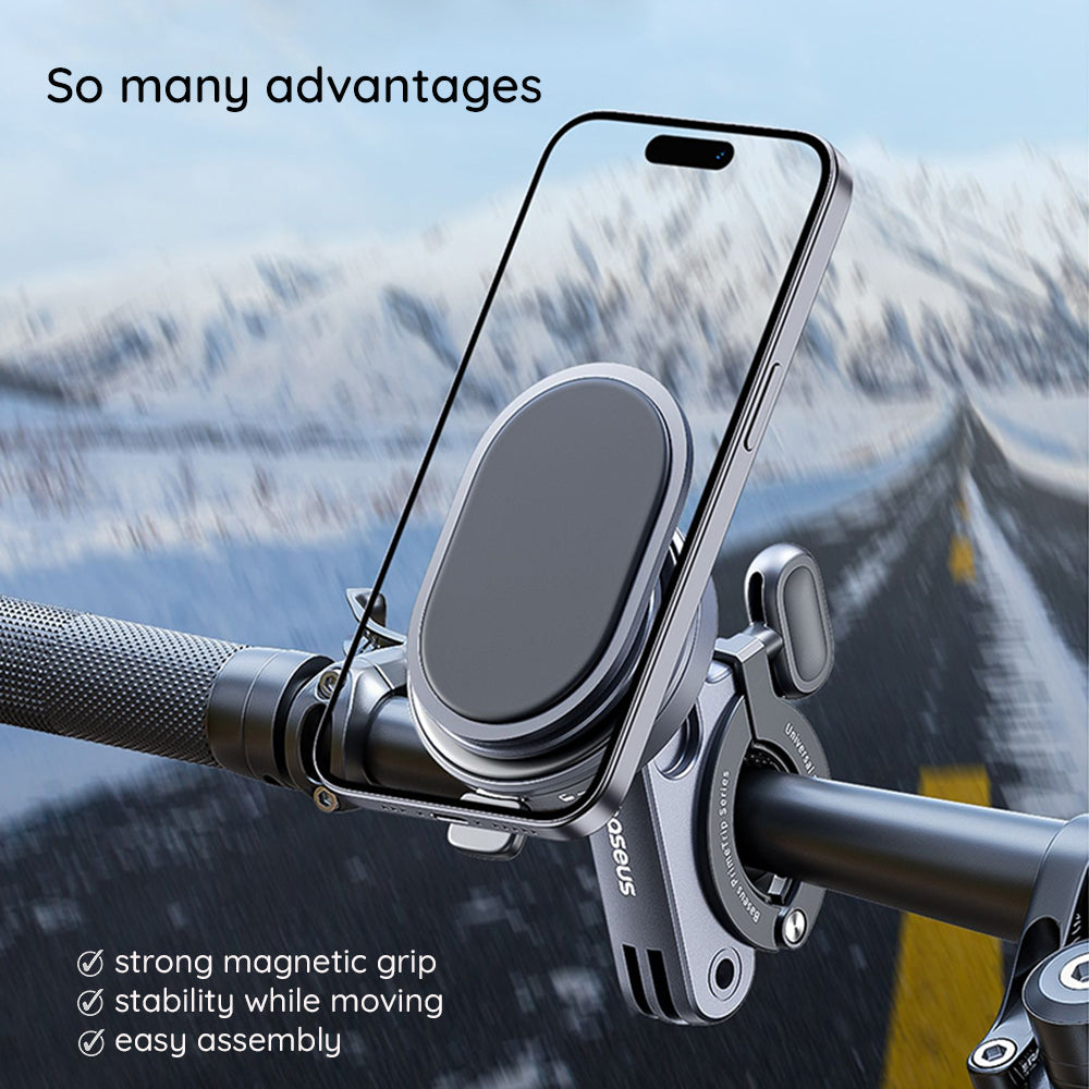 Suport Baseus Bike PrimeTrip Series (C40569001121-00), 2in1, Bike Mount, Ring Stand, Patented Snap-On, Negru Cosmic
