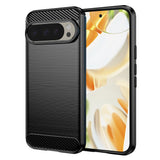 Husa de protectie Techsuit Carbon Silicone compatibil cu Google Pixel 9 Pro / 9, Negru