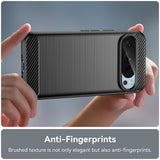 Husa de protectie Techsuit Carbon Silicone compatibil cu Google Pixel 9 Pro / 9, Negru