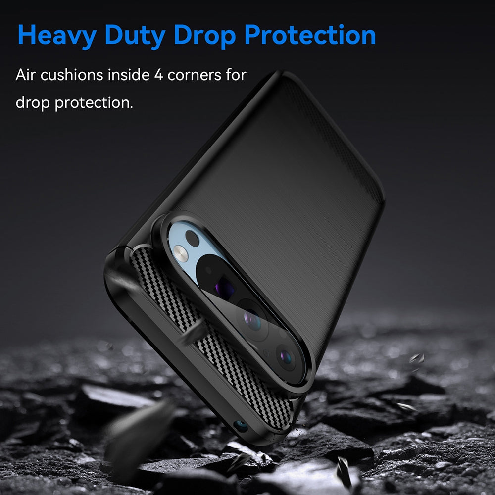 Husa de protectie Techsuit Carbon Silicone compatibil cu Google Pixel 9 Pro / 9, Negru
