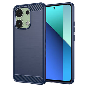 Husa de protectie Techsuit Carbon Silicone compatibil cu Xiaomi Redmi Note 13 4G, Albastru