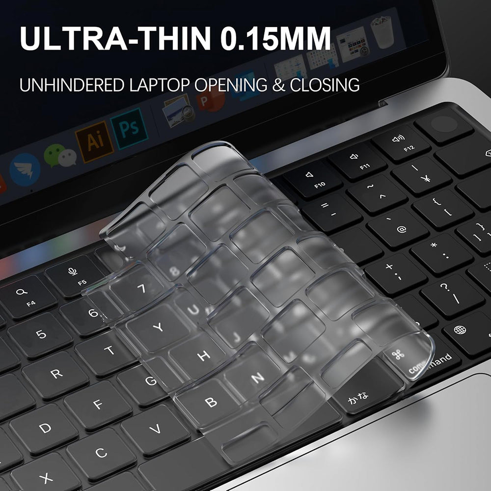 Tastatura/Mouse Techsuit Premium Keyboard Cover PureTypeX (KC1), Ultra Thin, for MacBook Pro 14 (2021-2024)/ Air 13/15 (2022-2025), Transparent