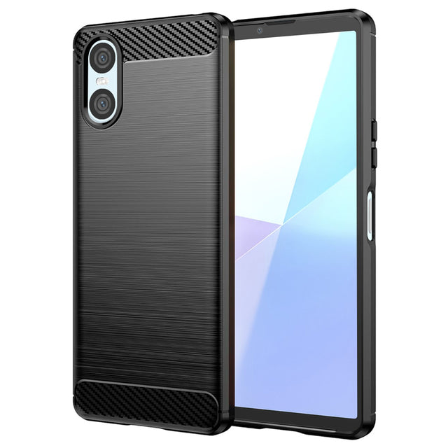 Husa de protectie Techsuit Carbon Silicone compatibil cu Sony Xperia 10 VI, Negru