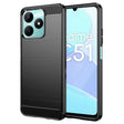 Husa de protectie Techsuit Carbon Silicone compatibil cu Realme C51 / Note 50, Negru
