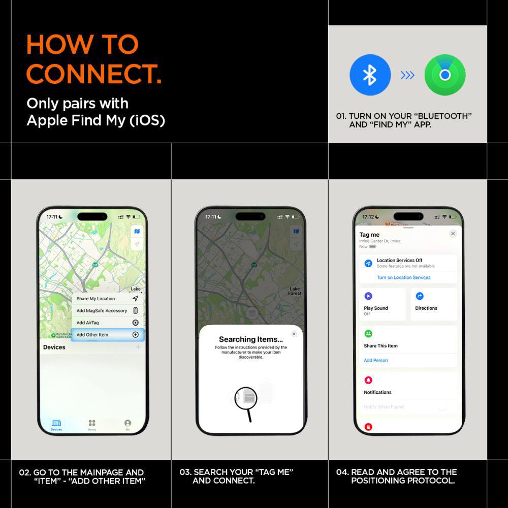 Gadget Spigen Bluetooth Tracker TagMe (AHP07580), for iPhone, Compatible with Apple Find My, Anti-Loss, Built-in Strap and O-ring, Negru
