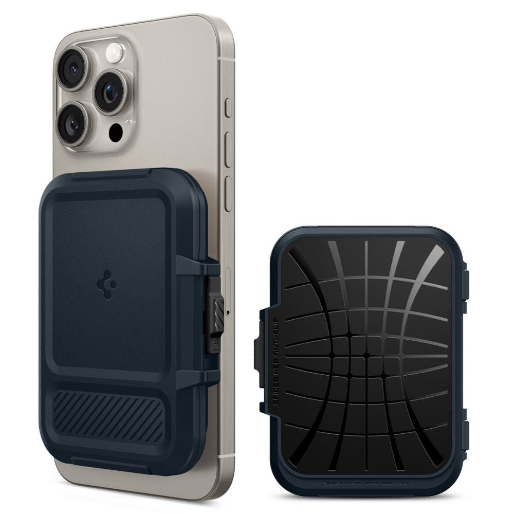 Suport Spigen Magnetic Card Lock Fit MagSafe (AFA08526), Universal, for Card / Cash, Metal Slate