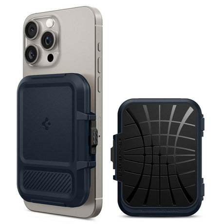 Suport Spigen Magnetic Card Lock Fit MagSafe (AFA08526), Universal, for Card / Cash, Metal Slate