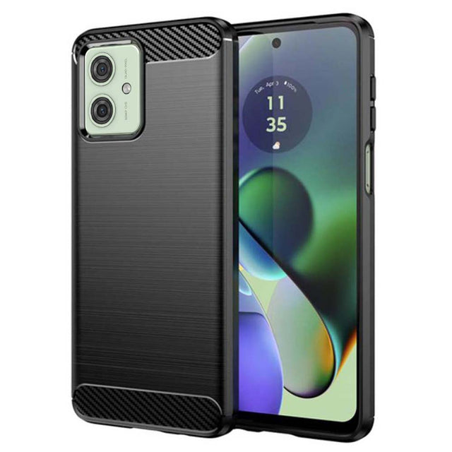 Husa de protectie Techsuit Carbon Silicone compatibil cu Motorola Moto G54 / Moto G54 Power Edition / Moto G64, Negru