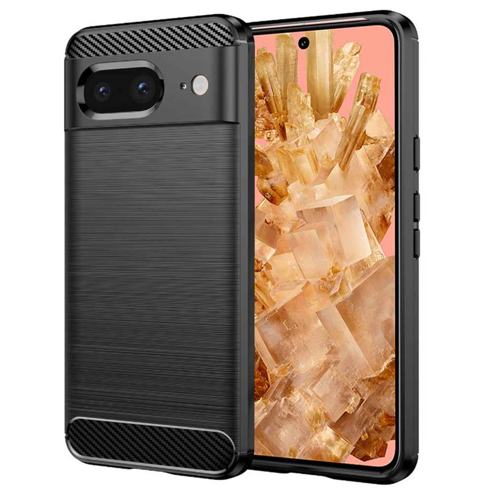 Husa de protectie Techsuit Carbon Silicone compatibil cu Google Pixel 8, Negru