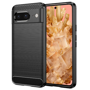 Husa de protectie Techsuit Carbon Silicone compatibil cu Google Pixel 8, Negru