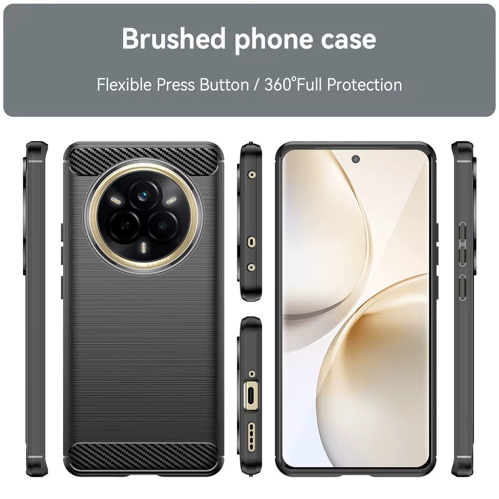 Husa de protectie Techsuit Carbon Silicone compatibil cu Realme 14 Pro, Negru