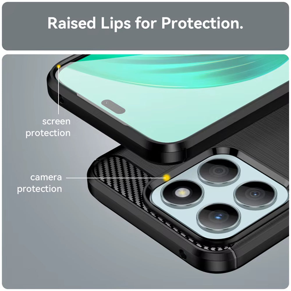 Husa de protectie Techsuit Carbon Silicone compatibil cu Honor X8c, Albastru