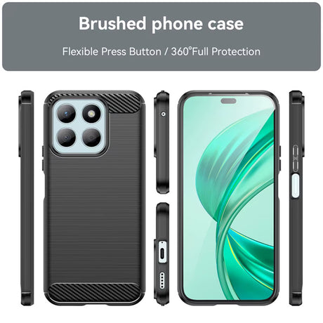Husa de protectie Techsuit Carbon Silicone compatibil cu Honor X8c, Albastru