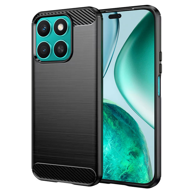 Husa de protectie Techsuit Carbon Silicone compatibil cu Honor X8c, Negru