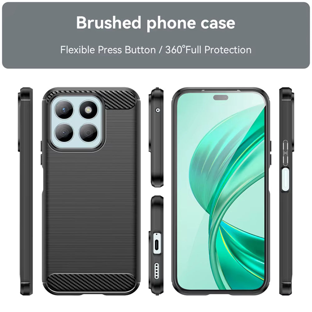 Husa de protectie Techsuit Carbon Silicone compatibil cu Honor X8c, Negru
