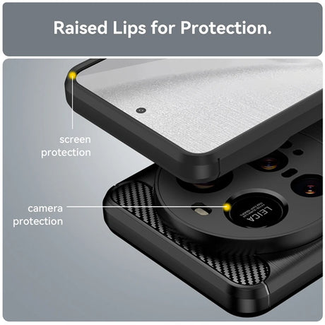 Husa de protectie Techsuit Carbon Silicone compatibil cu Xiaomi 15 Ultra, Negru