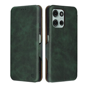 Husa de protectie Techsuit Safe Wallet Plus compatibil cu Motorola Moto G75, Verde