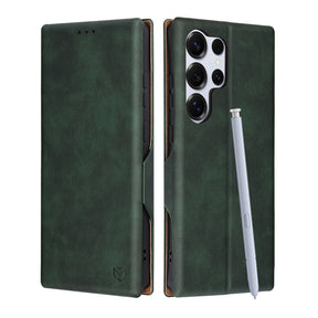 Husa de protectie Techsuit Safe Wallet Plus compatibil cu Samsung Galaxy S25 Ultra, Verde