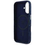 Husa de protectie Guess Denim Triangle Logo MagSafe (GUHMP16SRJFWTLB) compatibil cu iPhone 16, Albastru