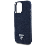 Husa de protectie Guess Denim Triangle Logo MagSafe (GUHMP16XRJFWTLB) compatibil cu iPhone 16 Pro Max, Albastru