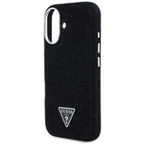 Husa de protectie Guess Denim Triangle Logo MagSafe (GUHMP16SRJFWTLK) compatibil cu iPhone 16, Negru